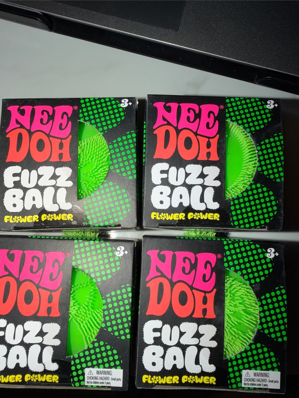 AUTHENTIC Fuzz Ball Flower Power Stress Toy - green